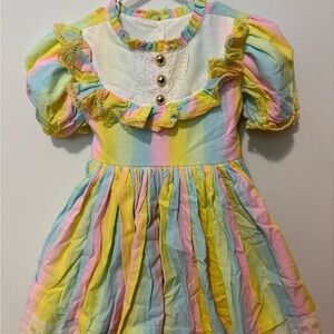 Colorful Striped Kids Casual Dress